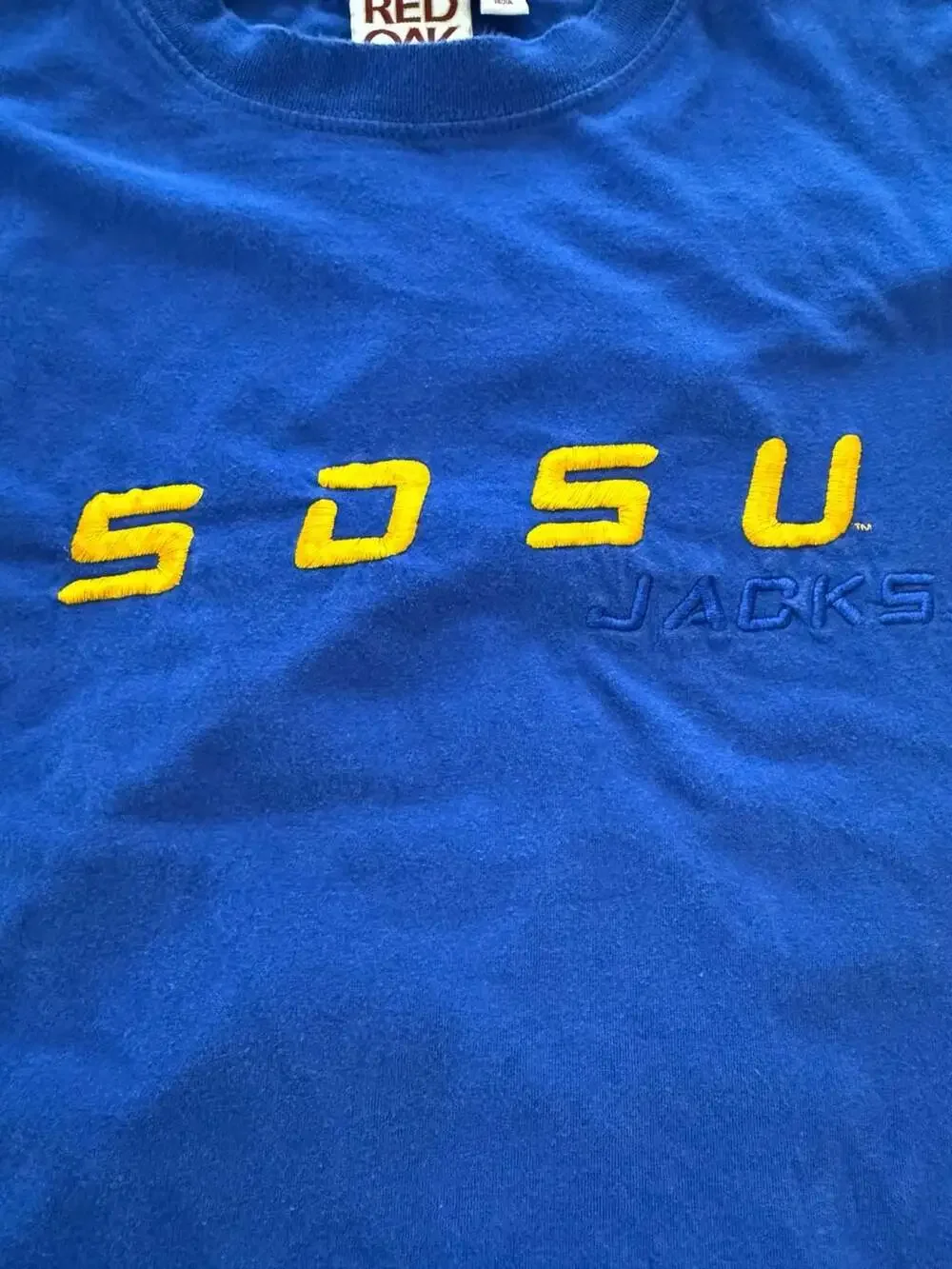 Vintage SDSU Jacks Sleeveless T-Shirt Blue Size XL - Picture 3 of 6